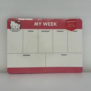Red Hello Kitty Weekly Desk Pad New (52 Sheets)